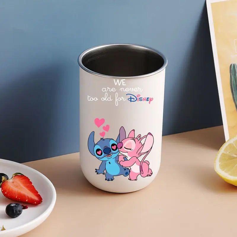 New Lilo & Stitch Cartoon Animation Creative Stainless Steel Mouthwash Cup Fashionable Personality High-Looking Toothbrush Cup