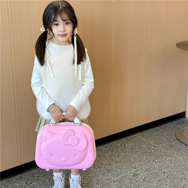 New Hello Kitty 14/20 Inch Cartoon Travel With Lock Trolley Box Cute Suitcase Makeup Case Large-capacity Storage Box Girls Gifts