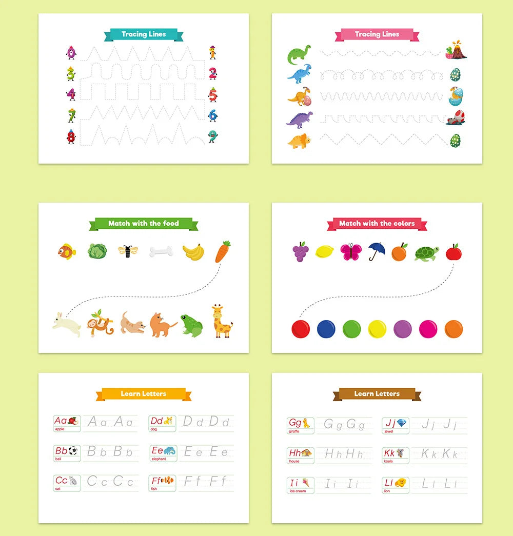 Kids Busy Book Activity Set - Montessori Learning, 14 Themes, Reusable Stickers & Drawing, Gift Box - Early Education Toy