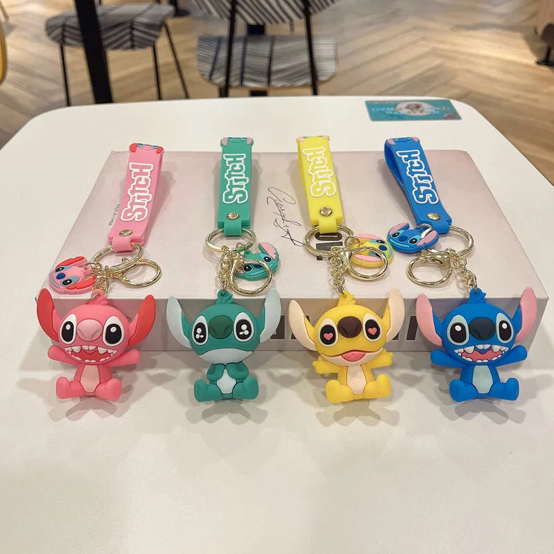 Lilo & Stitch Toys Keychian Children Anime Stitch Pendant Doll Keyring Kawaii Angel Keychians Cute Girls Christmas Gifts