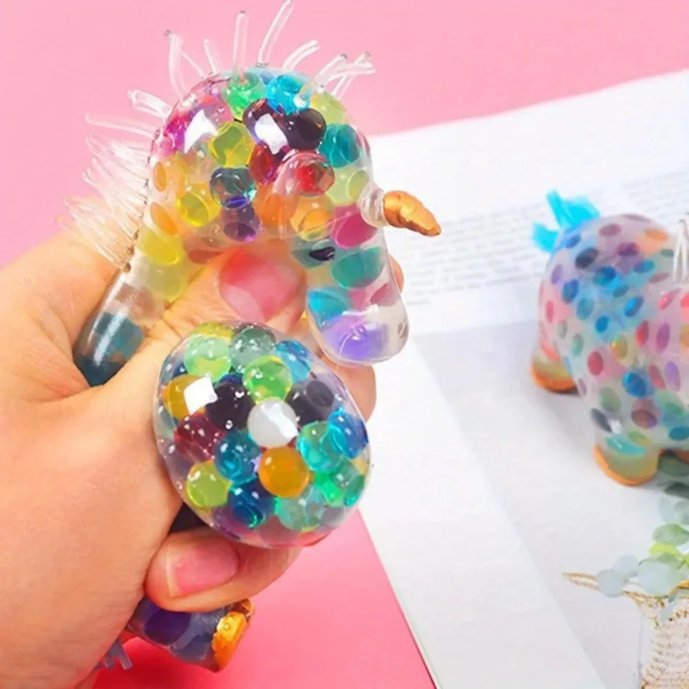 Unicorn Stress Balls Toy Heal Your Mood Unicorn Squeeze Toy Stress and Anxiety Relief Unicorn Ball Toy Colorful Gel Water