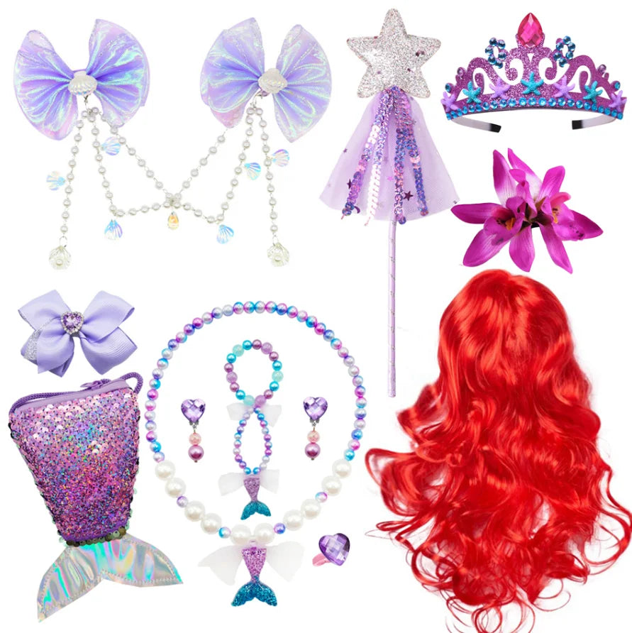 Mermaid Princess Girl Dress Movie Style Costume Kids Stage Costume Girls Fish Scale Decoration Sequins Big Bow Tutu Gown