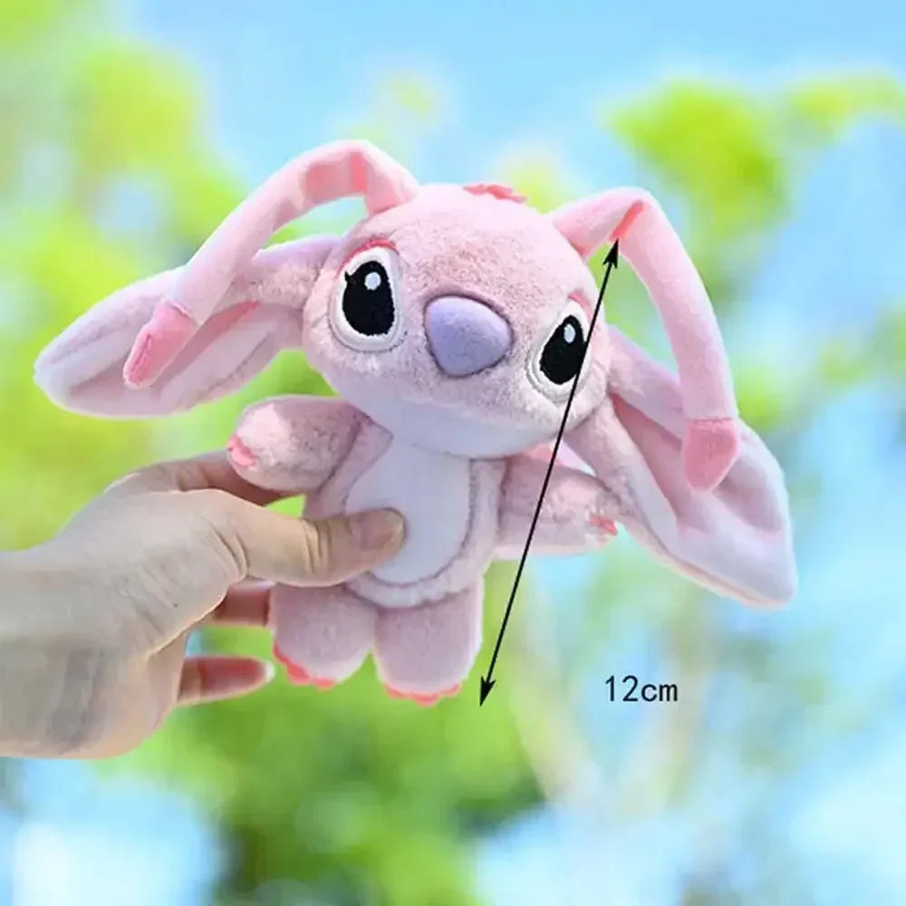 Kawaii Stitch Plush Keychain Toy Lovely Lilo & Stitch Doll Angel Plushies Cute Stuffed Bag Pendant Girls Birthday Gift