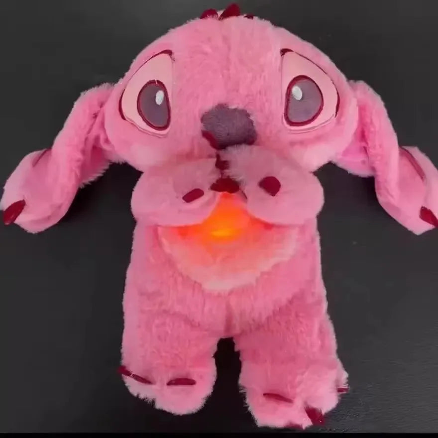 New 30cm Plush Breathing Stitch Doll Soothing Peluche Lilo&Stitch Kawaii Toy Anime Music Light Child Sleep Model Kid Gift