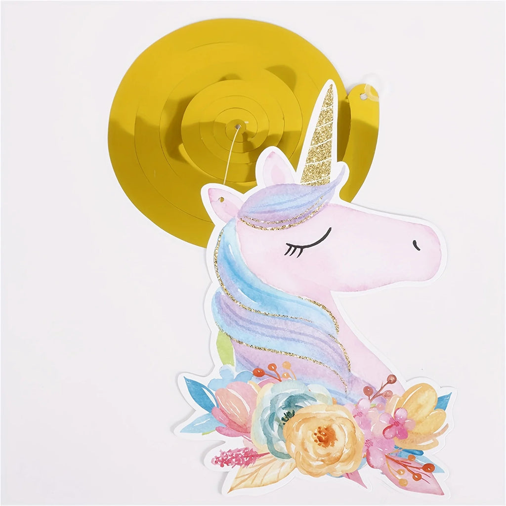 Magical Unicorn Swirl Decorations - Perfect For Birthday Parties, Weddings & More - Durable Plastic Princess Theme Party Supplie