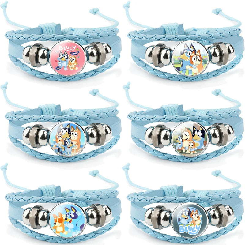 Cartoon Bluey Bracelet Animation Dopamine Hand-knitted Jewelry Hand Jewelry Cute Toys for Boys Girls
