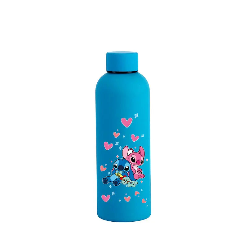 Lilo&Stitch Insulated Cup Sports Small Mouth Bottle Angel Colour Double-layer Vacuum Stainless Steel Cola Coffee Frosted Bottle