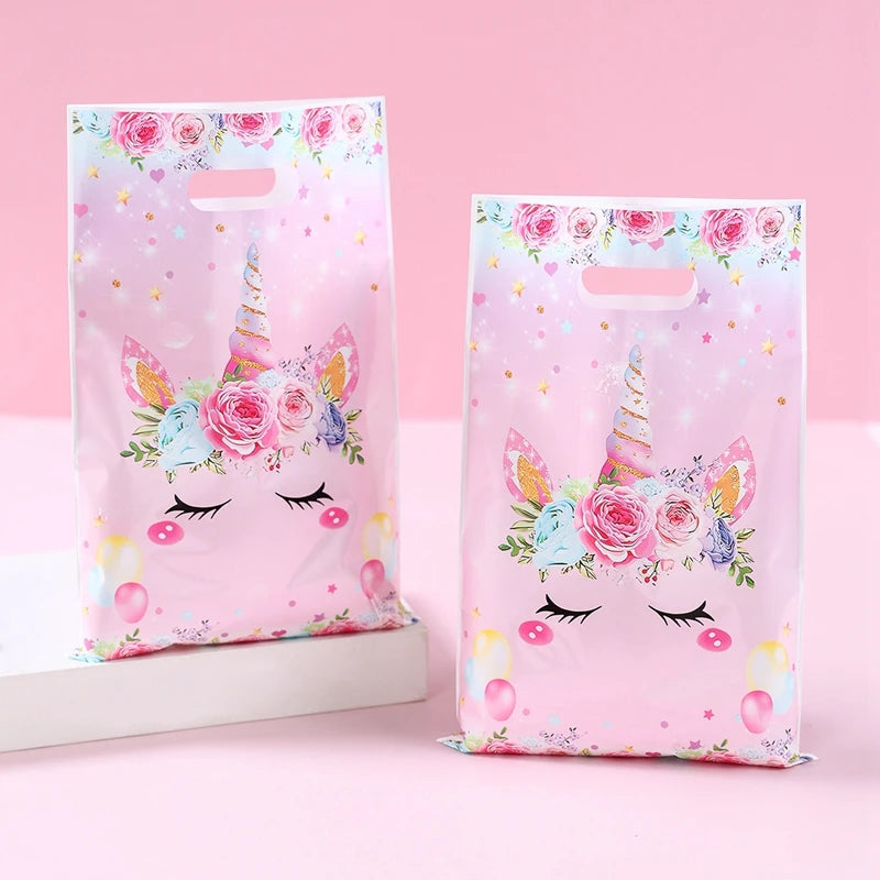 Rainbow Unicorn Handbag Candy Bag Happy 1st Birthday Party Decorations Kids Favors Gift Unicorn Box Baby Shower Girls Supplies