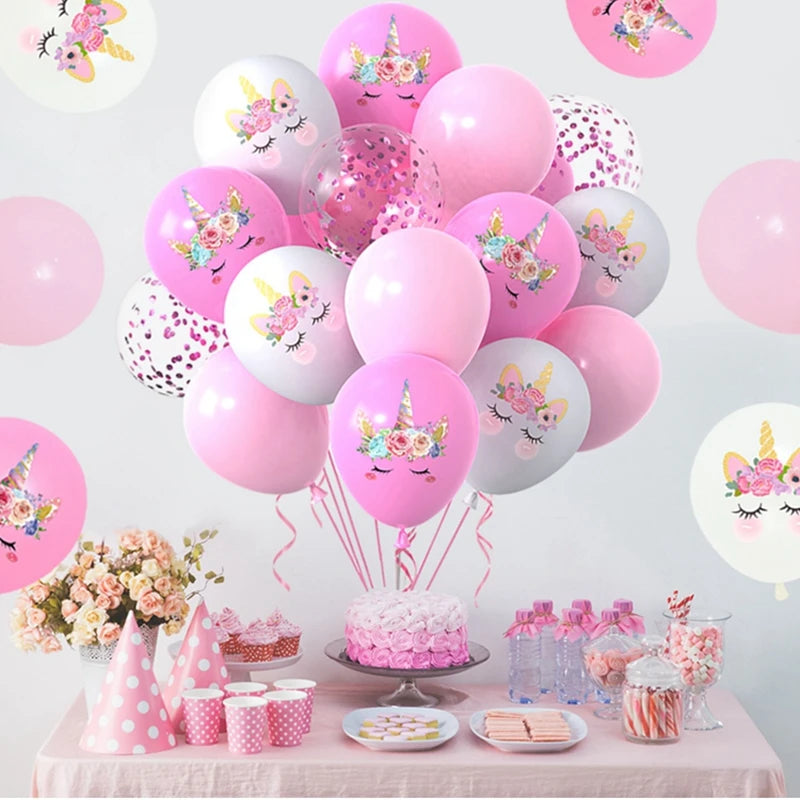 Rainbow Unicorn Disposable Tableware Happy 1st Birthday Party Decorations Kids Unicorn Theme Wedding Baby Shower Girls Supplies
