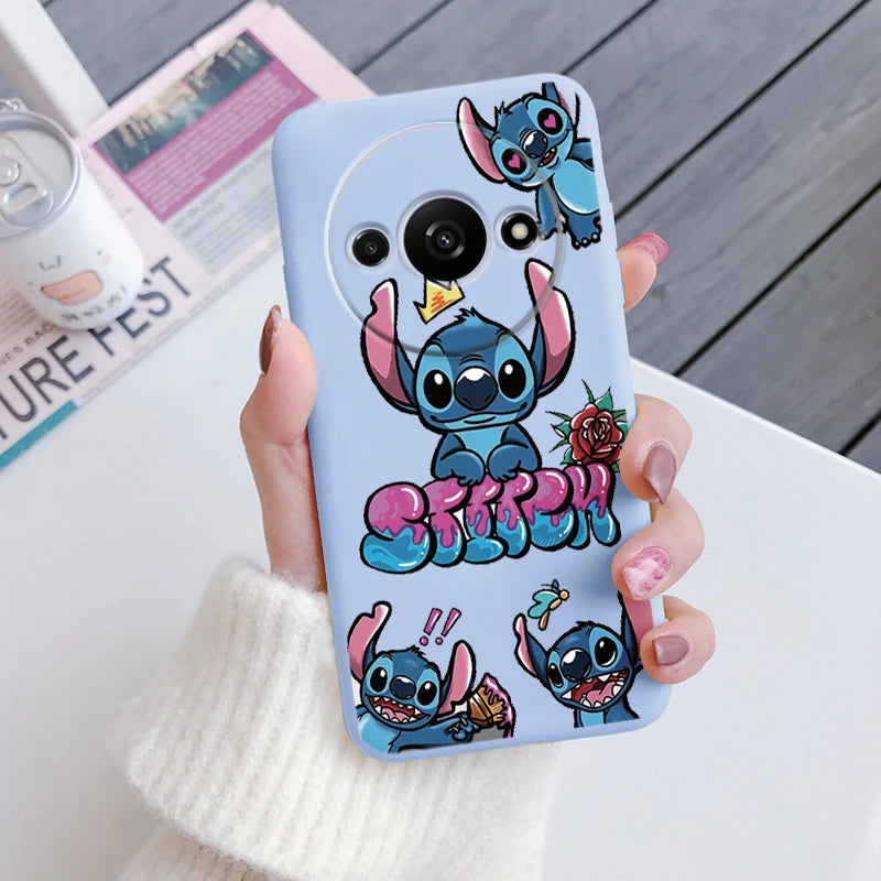 For Redmi A3 Phone Case Soft Silicone Shockproof Super cute Stitch Love?Cover For Xiaomi Redmi A3 Shell RedmiA3 A 3 Bumper Shell