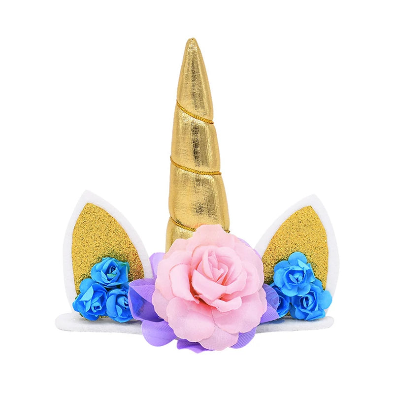 Rainbow Unicorn Cake Topper Kids Girl Birthday Party DIY Decoration Baby Shower Wedding Favors Unicorn Theme Party Supplies