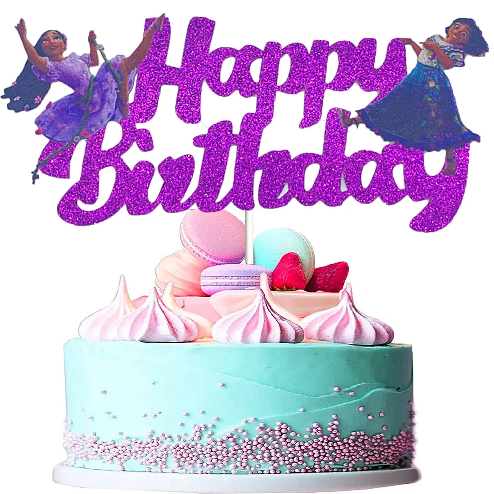 MINISO Lilo & Stitch Six Princess Acrylic Cake Topper Children Birthday Party Supplies Cake Flag Baby Shower Baking DIY Supplies