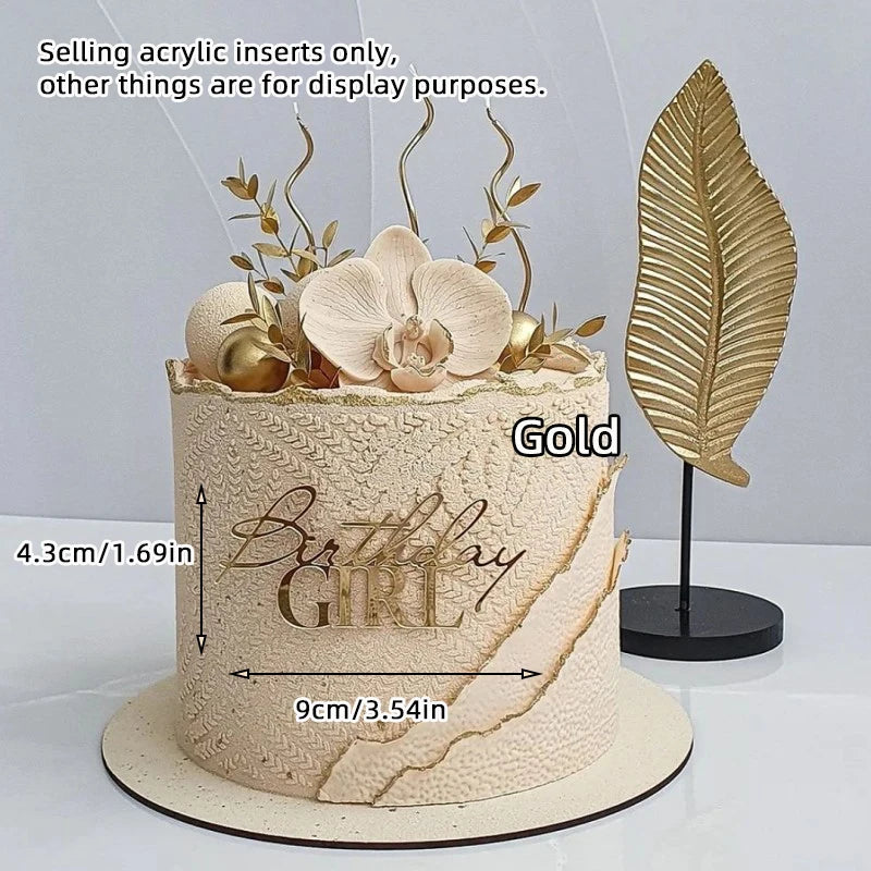 Cake Topper Acrylic Happy Birthday Queen Princess Suitable for Girls Birthday Party Cake Decoration Girls Mitzvah Baby Shower