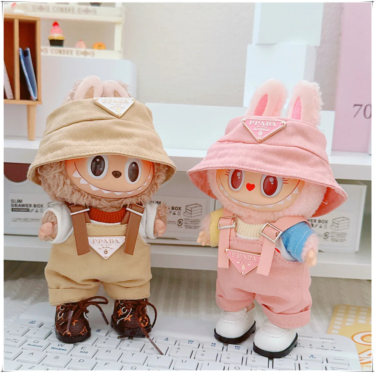 The first and second generations of Labubu only sell 17cm seated party clothes accessories inverted triangle workwear fashion