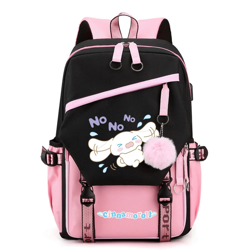 Sanrio Kuromi Cinnamoroll Backpack Teenager Student Rucksack Girl Boy Kids Anime Knapsack Women Cute Cartoon Bag Travel Mochilas
