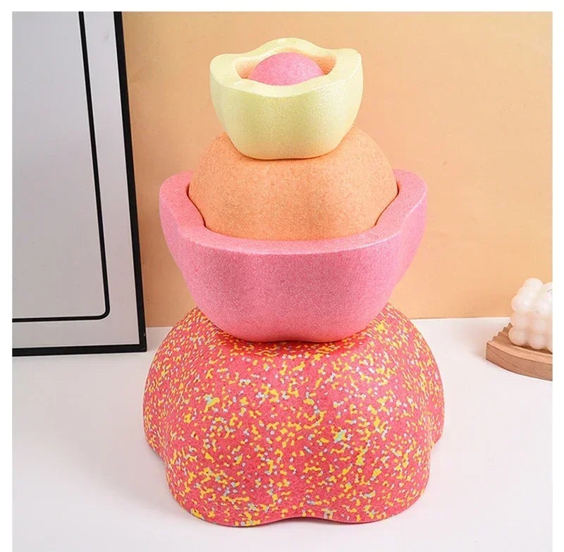 Children's Balance Training Foam Step Sensory Tube Assisted Outdoor Games Stacking Stones Flower Balance Sports Baby Toys Gifts