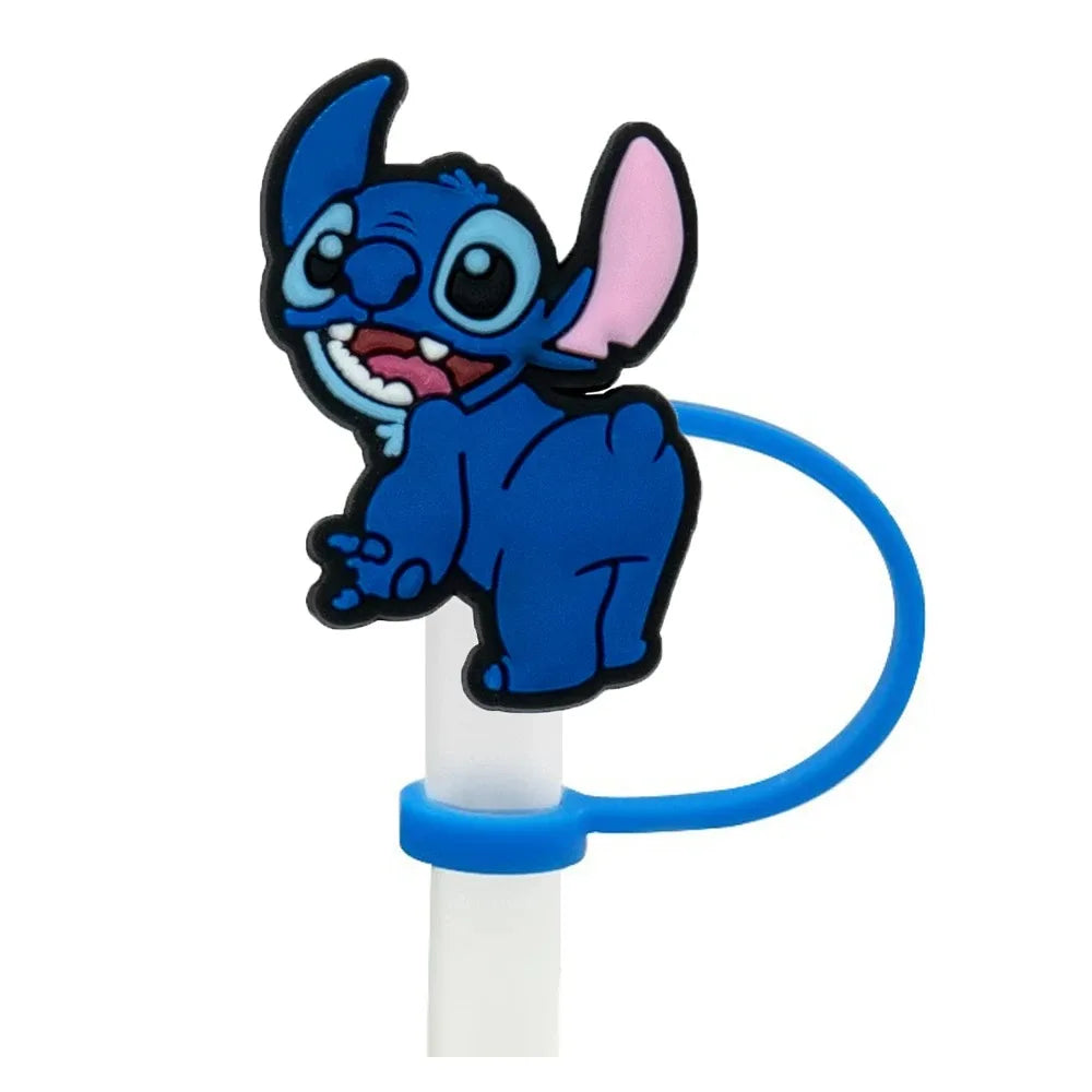 Hot Toys Stitch Straw Cover for Stanley Cup,Straw Topper Compatible with 30&40Oz Tumbler Handle,10mm/0.4in Silicone Straw Cover