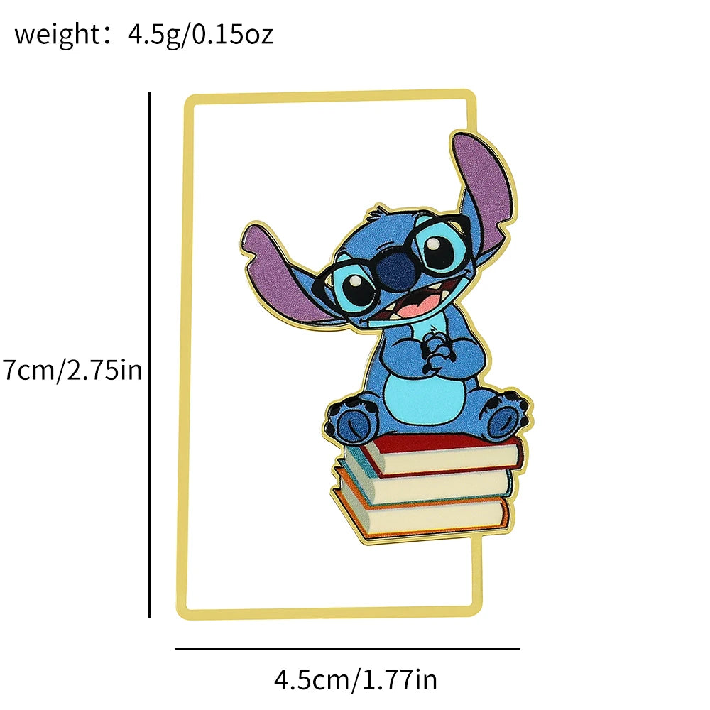Cute Stitch Book Marks Cartoon Anime Fans Gifts Collect Metal Bookmarks Gifts From Parents to Kids Toys for Students Stationery