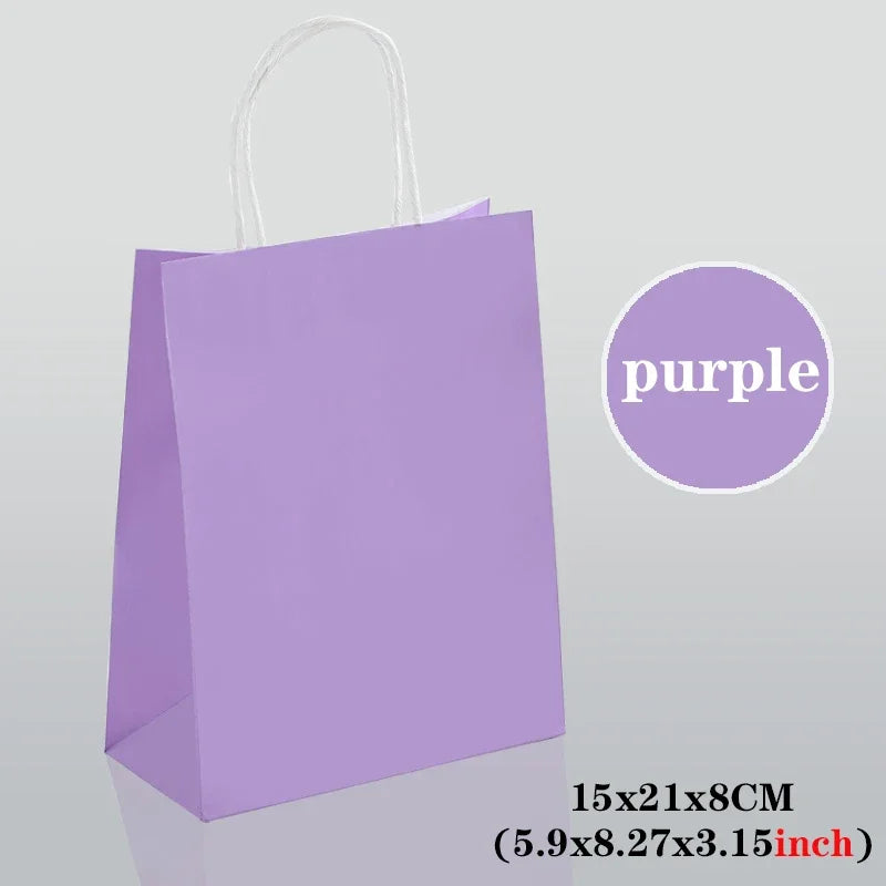 10/30/50pcs Holiday Party Gift Bag with Handle Jewelry Shopping Bag Thanksgiving Valentine's Day Marriage Gift Colored Paper Bag