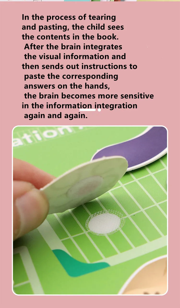 Quiet Book Educational Activity Toys Kids Repeatedly Busy Card Paste Matching Puzzle Books Cognition Baby Montessori Game