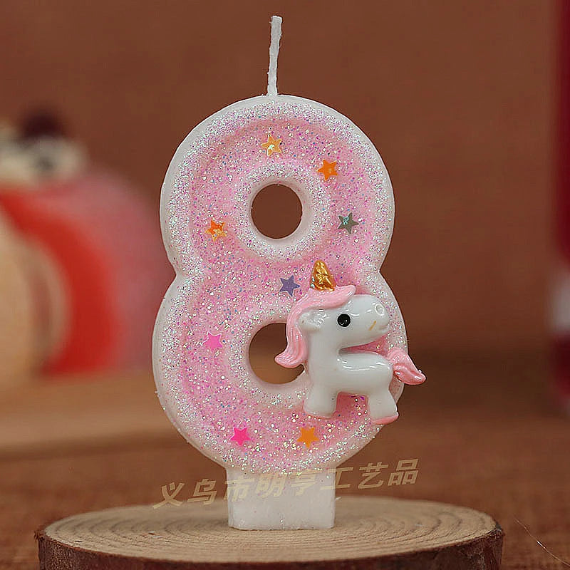 Sparklers Birthday Candle 1 Years Pink Unicorn Original Birthday Candles for Cake Blue Children's Birthday Candle