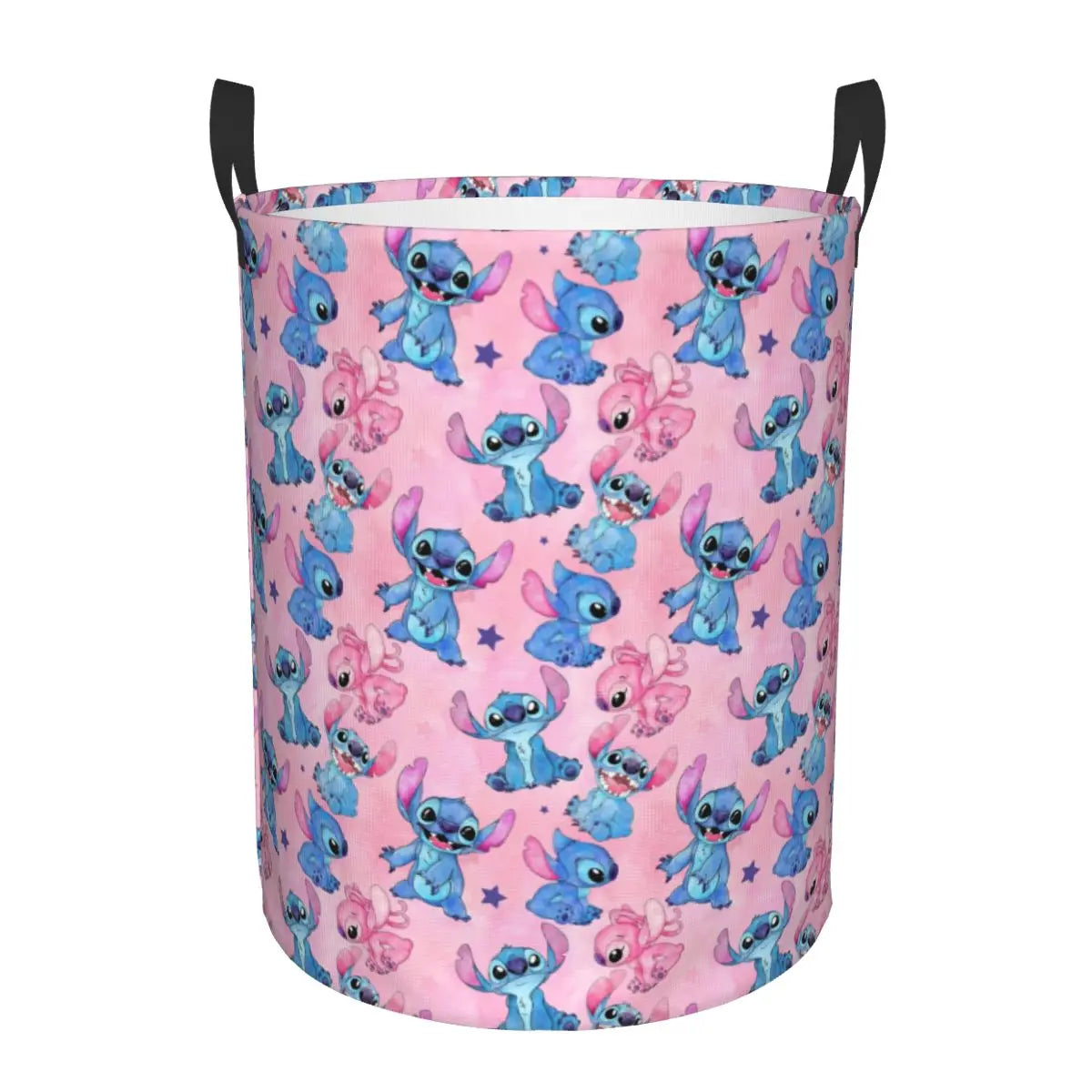Customized SLilo And Stitch Cartoon Laundry Hamper Large Storage Basket Anime Kids Nursery Toy Organizer