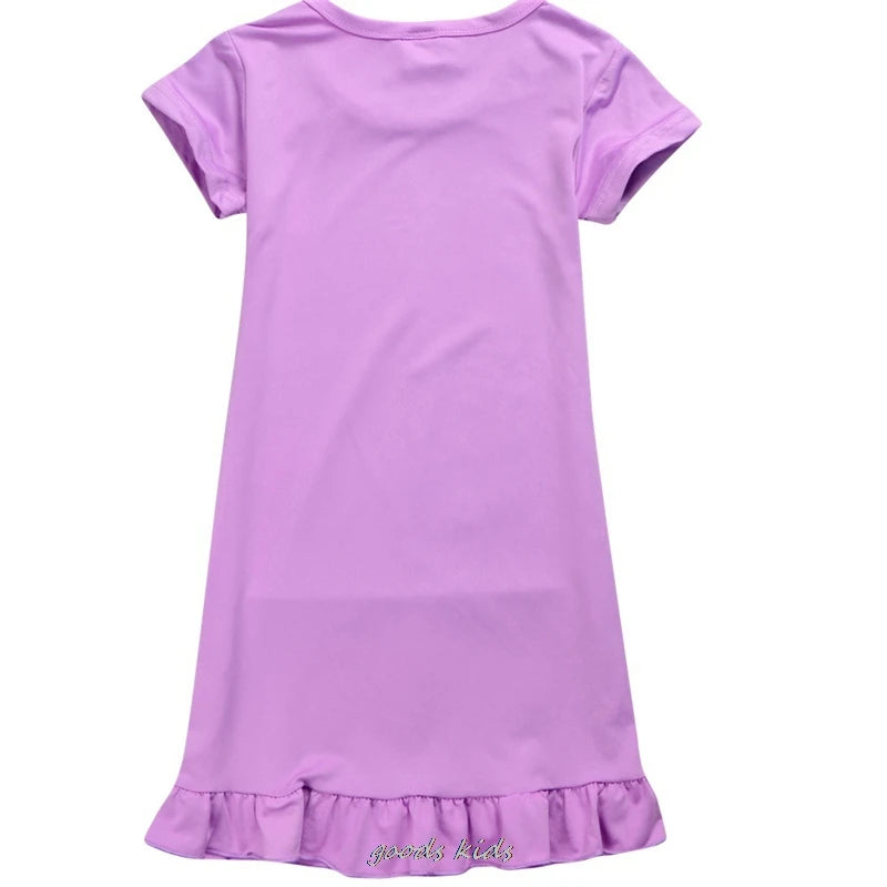 Hot Lilo And Stitch Cosplay Costumes Fashion Knee-Length Dresses Teenagers Cartoon Girl Pajamas Children Nightgown Girls Clothes