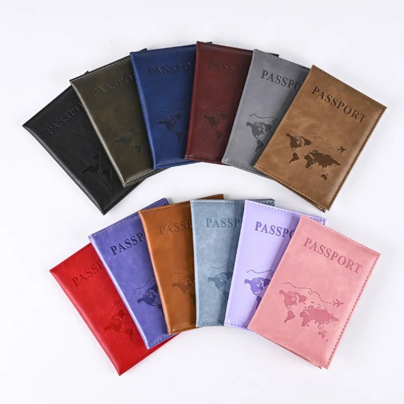 Unisex Airplane Passport Cover Women Men Travel Passport Case Leather Pink Cute Passport Wallet Purse Girl Card Holder Bags