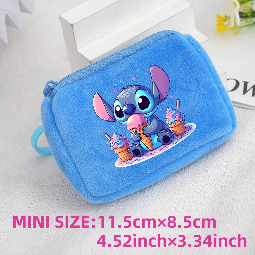 Lilo Stitch Kids Anime Plush Coin Purse Girls Boys Cute Mini Wallet Cartoon Moneybag Kids Storage Bag Pendant Birthday Gifts