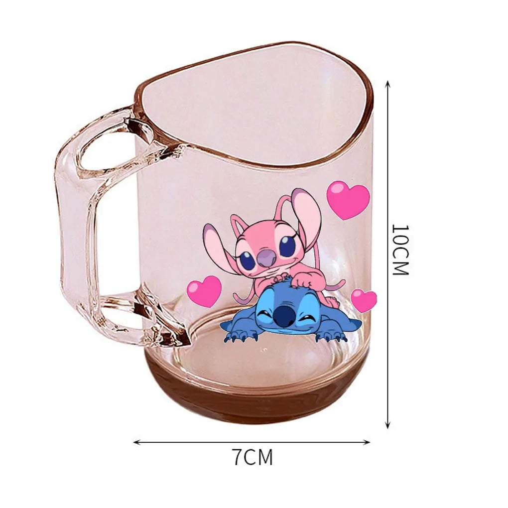 Stitch Lilo and Stitch animation peripheral cartoon printed transparent resin mouthwash and toothbrush cup anti-fall water cup
