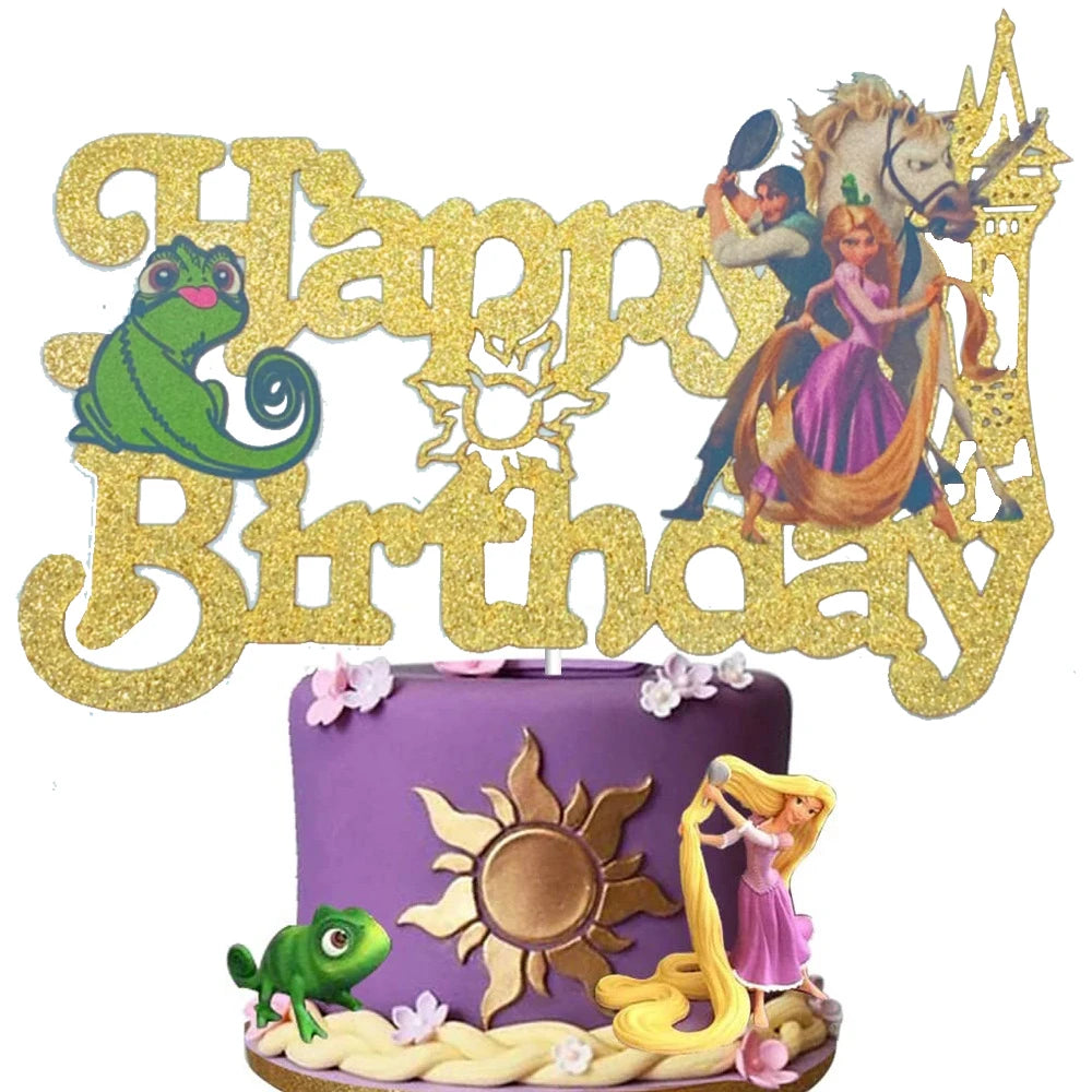 MINISO Lilo & Stitch Six Princess Acrylic Cake Topper Children Birthday Party Supplies Cake Flag Baby Shower Baking DIY Supplies