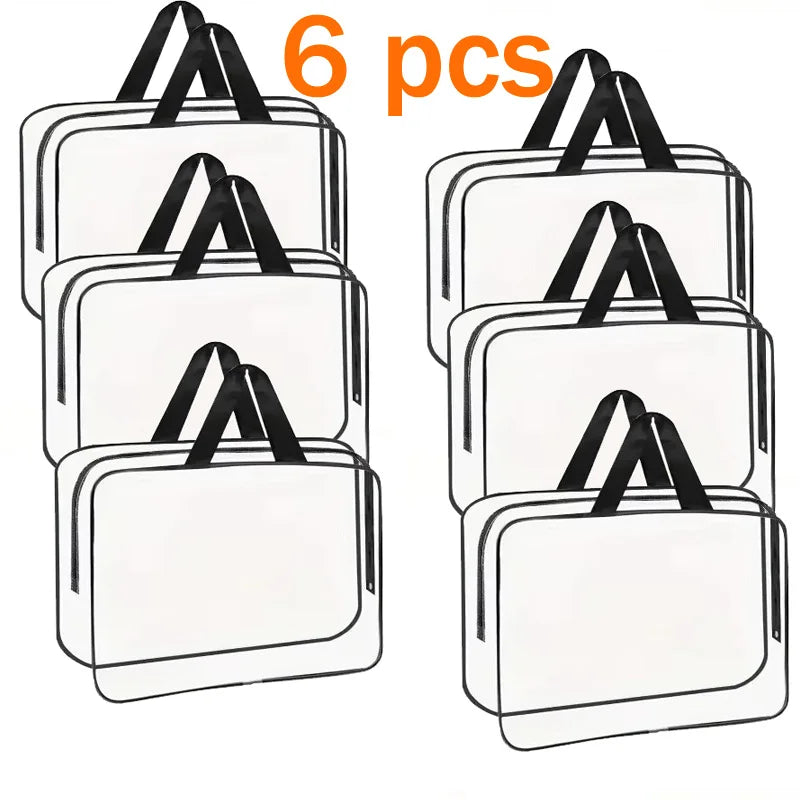 Large Toy Storage Bags Reusable Clear PVC Board Game Storage Travel Waterproof Organizer Bags for Books Building Blocks Puzzle