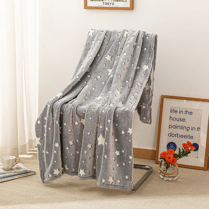 New spacecra Glow in The Dark Blanket Unicorn Gift for Kid Birthday Bedroom Decor Unicorns Toys Soft Cozy Luminous Throw Blanket