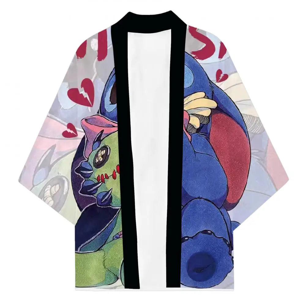Movie Lilo and Stitch Costume Kimono Cardigan Animation Cartoon Cosplay Cloak Adult Cape 3D Digital Print Halloween Gift Clothes