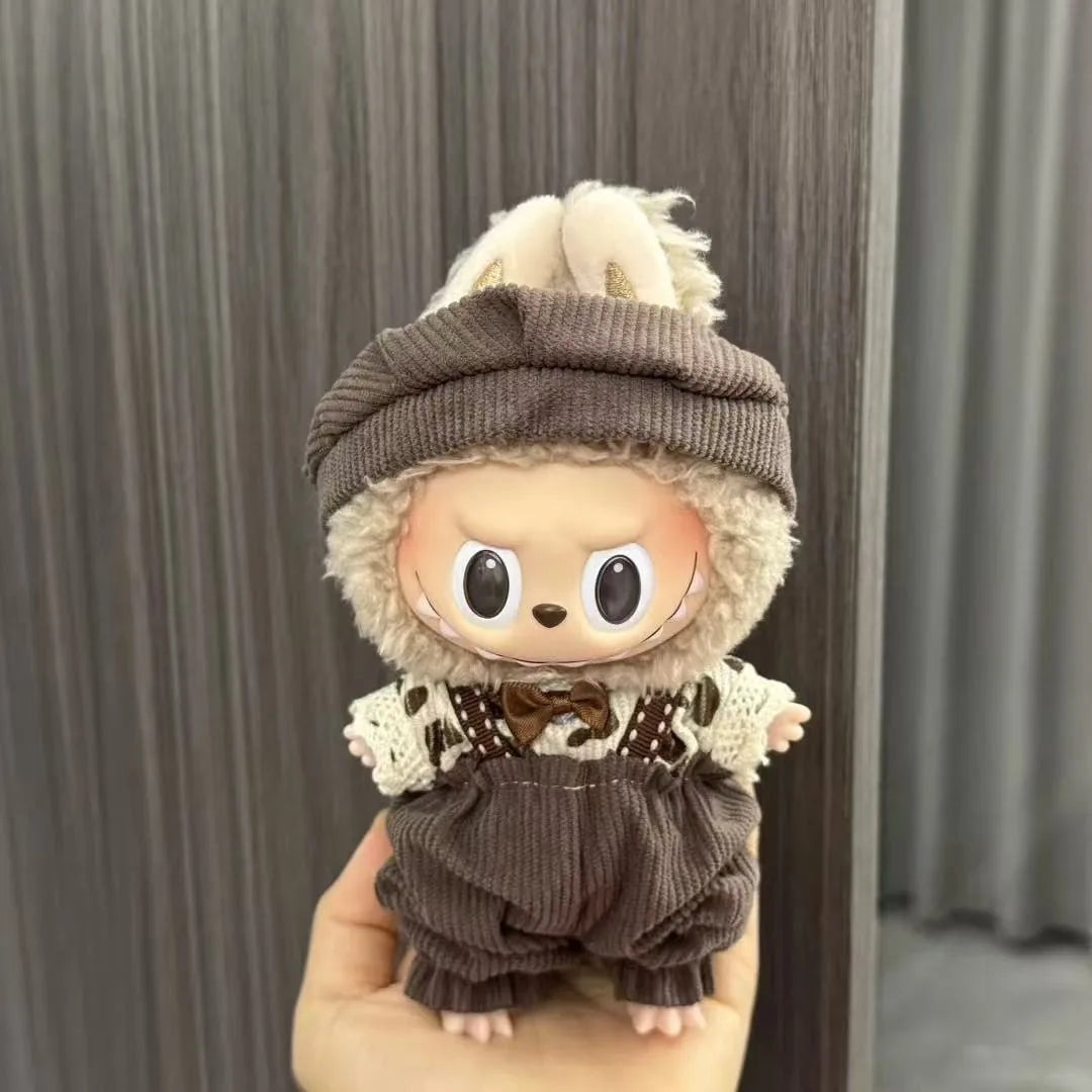 For Labubu Sitting Party Series  Classic Dress Grid Style Small Fragrance For Labubu v1 v2 Kid Gift Labubu Clothes Design style