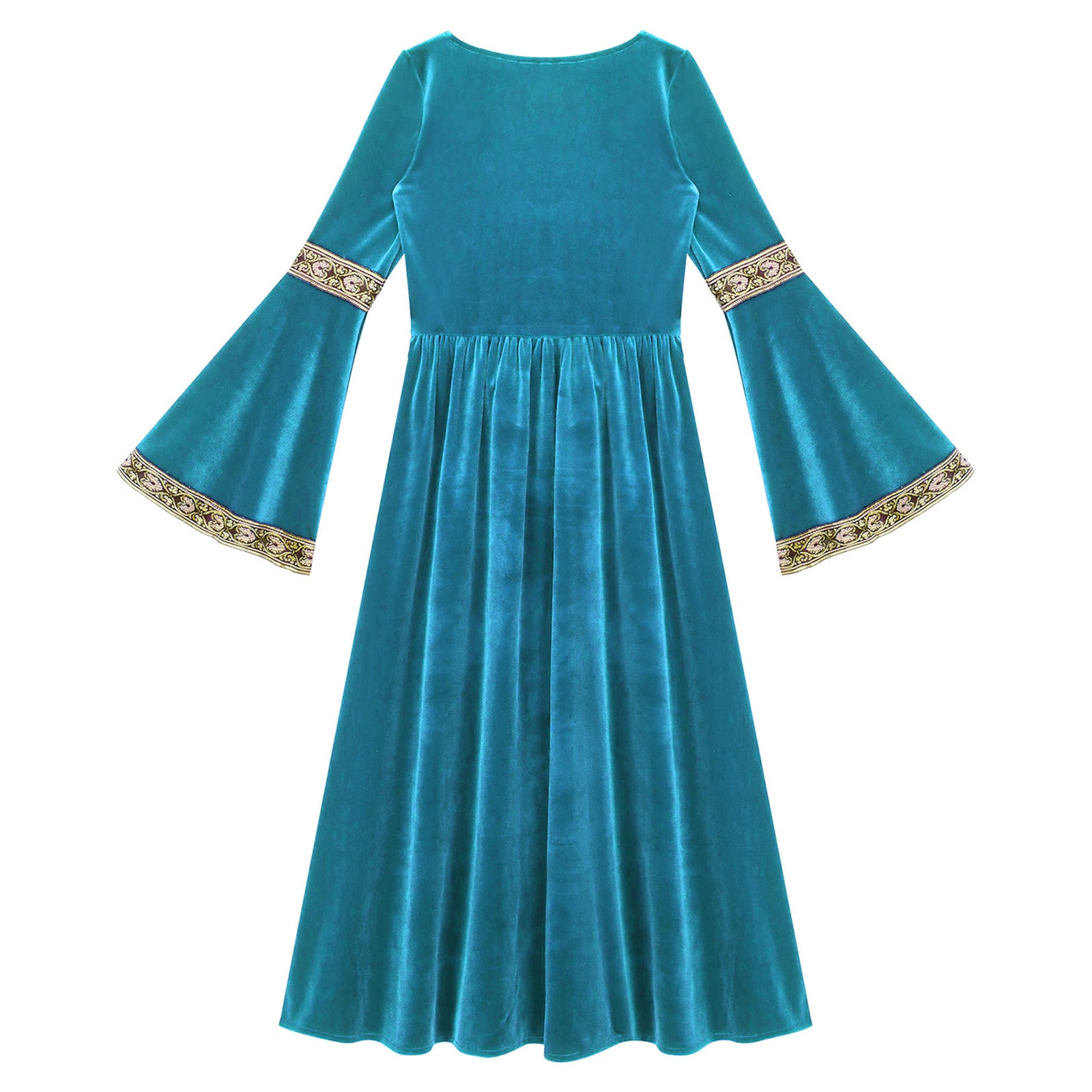 Girls Medieval Renaissance Velvet Dress Princess Queen Cosplay Costume Christmas Xmas Halloween New Year Carnival Party Dress