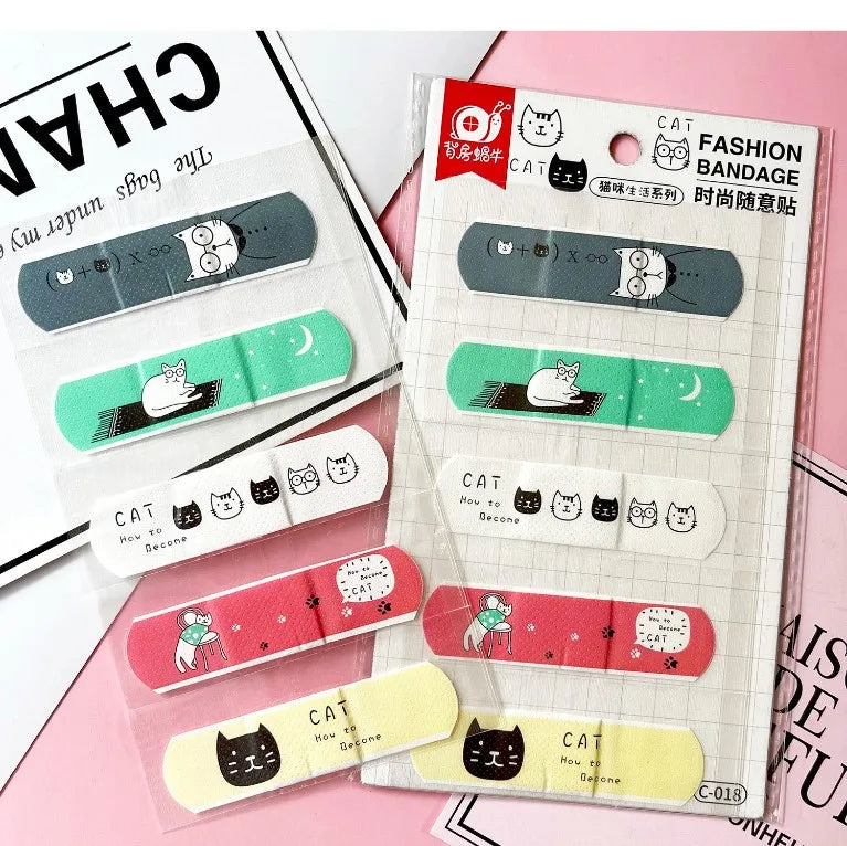 5pcs Cute Cartoon Waterproof Breathable Bandages for Girls Anti Blister Ins Style Adhesive Wound Care Plasters Baby Bandage