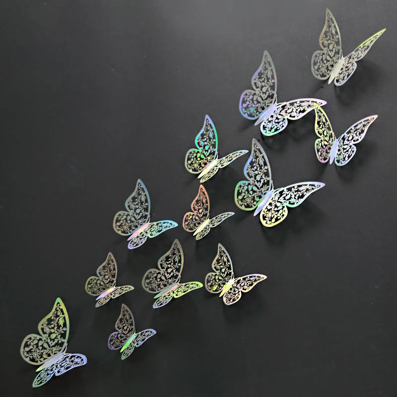 Iridescent Paper Leaf Snowflakes Garland Mermaid Birthday Tea Party Hanging Leaves Star Streamer Xmas New Year Banner Decoration