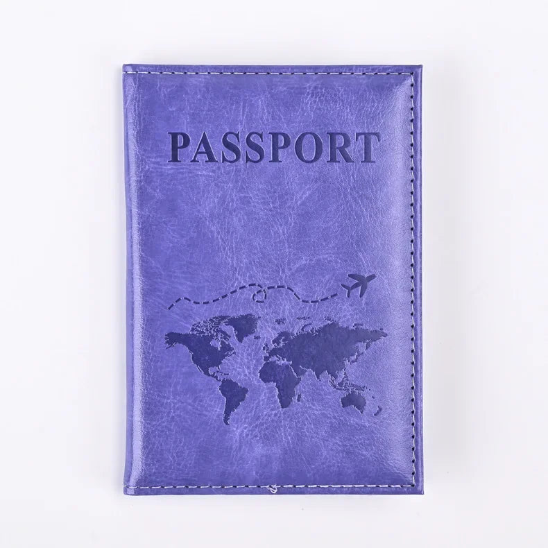 Unisex Airplane Passport Cover Women Men Travel Passport Case Leather Pink Cute Passport Wallet Purse Girl Card Holder Bags