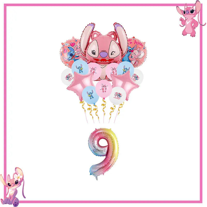 Pink Lilo Stitch Birthday Party Decoration Stitch And Angel Birthday Party Decorations Tableware Plates Balloons Girls Toy Gifts