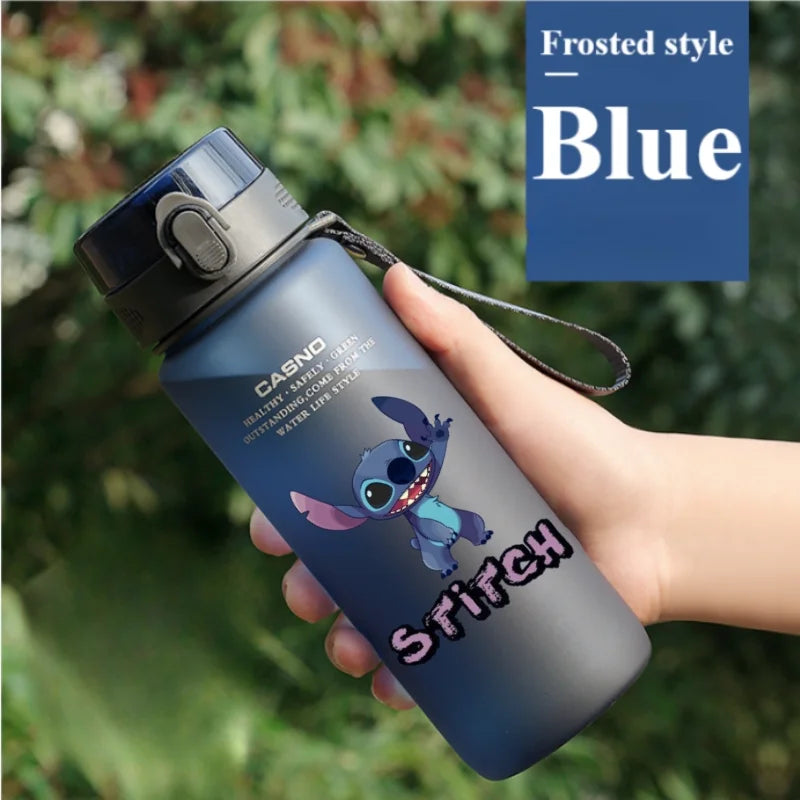 Lilo&Stitch 560/800/400ML Water Cup Children Portable Plastic Transparent Straw Stitch Outdoor Large Capacity Sport Water Bottle