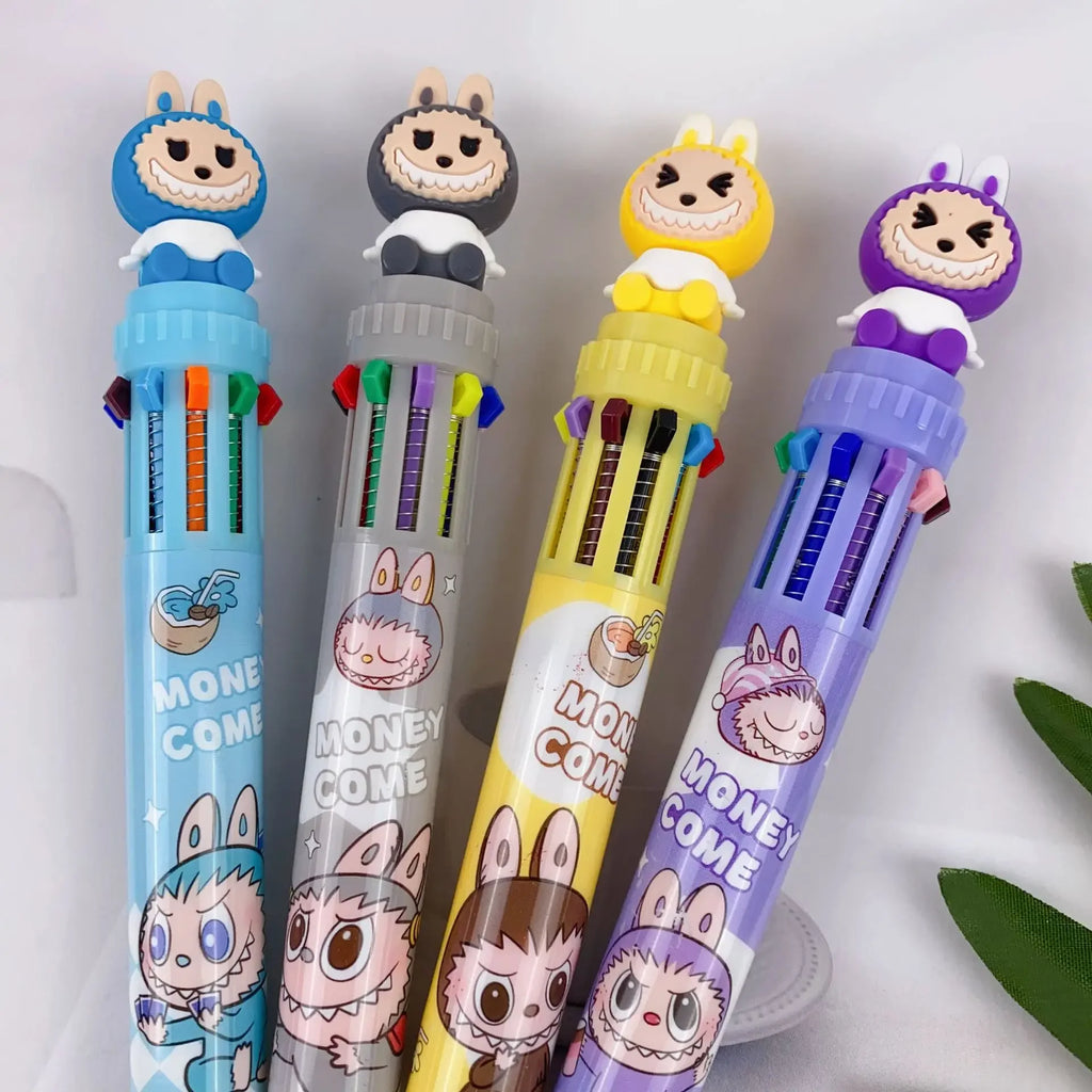 Labubu Ballpoint Pen 6/36pcs Cartoon 10 Color 0.5mm School Student Stationery Draw Wrirte Mark Pen Student School Office Gift