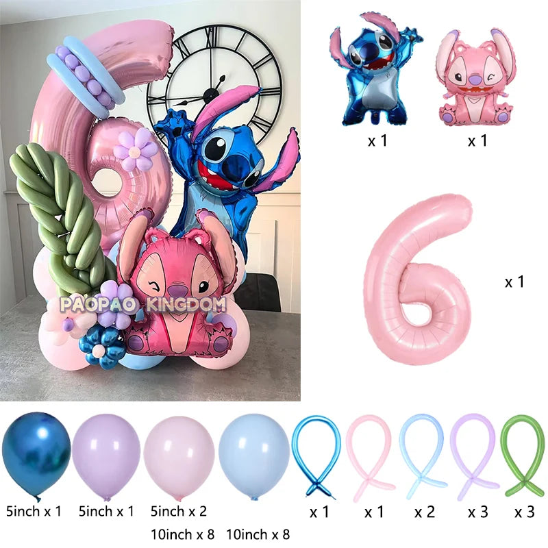 Lilo & Stitch Party Balloons Stitch Number Balloon Garland Arch Kit Baby Shower Birthday Party Decor Kids Toy Gift