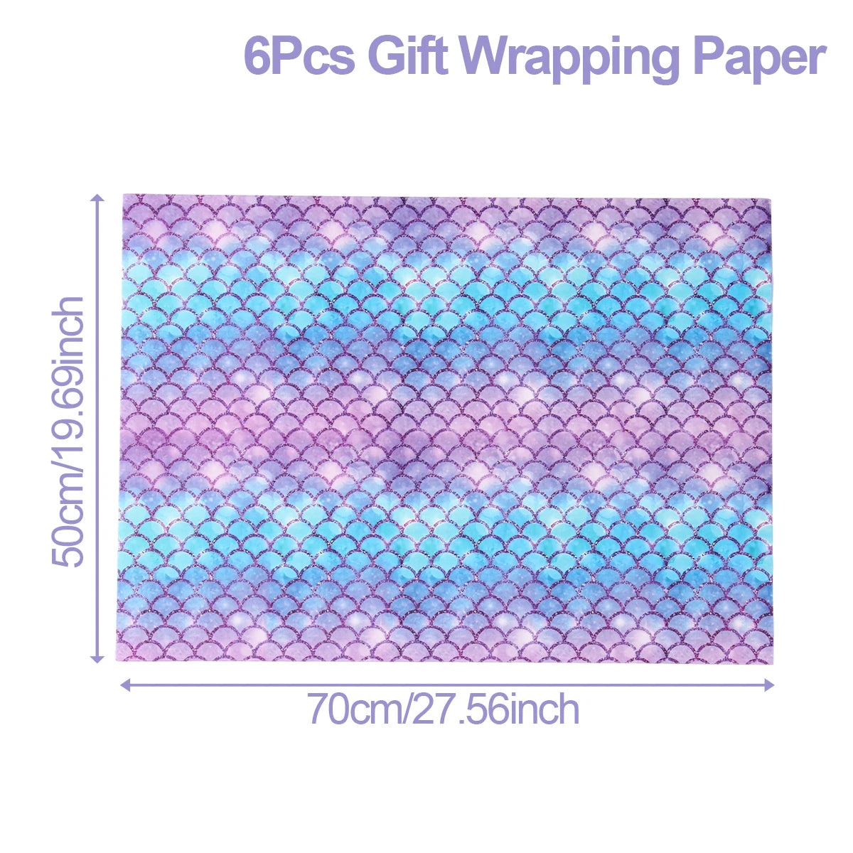 Mermaid DIY Gift Wrapping Paper Mermaid Theme Birthday Party Decor Kids Girl Baby Shower Wedding Party Gift Decor Supplies