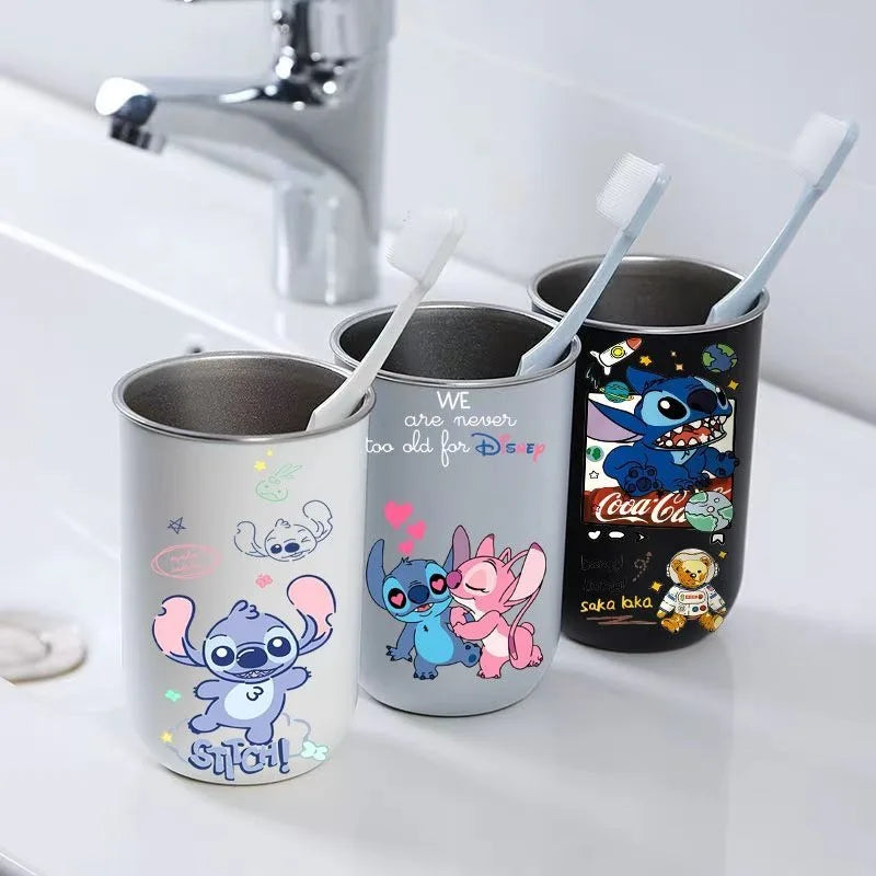 New Lilo & Stitch Cartoon Animation Creative Stainless Steel Mouthwash Cup Fashionable Personality High-Looking Toothbrush Cup