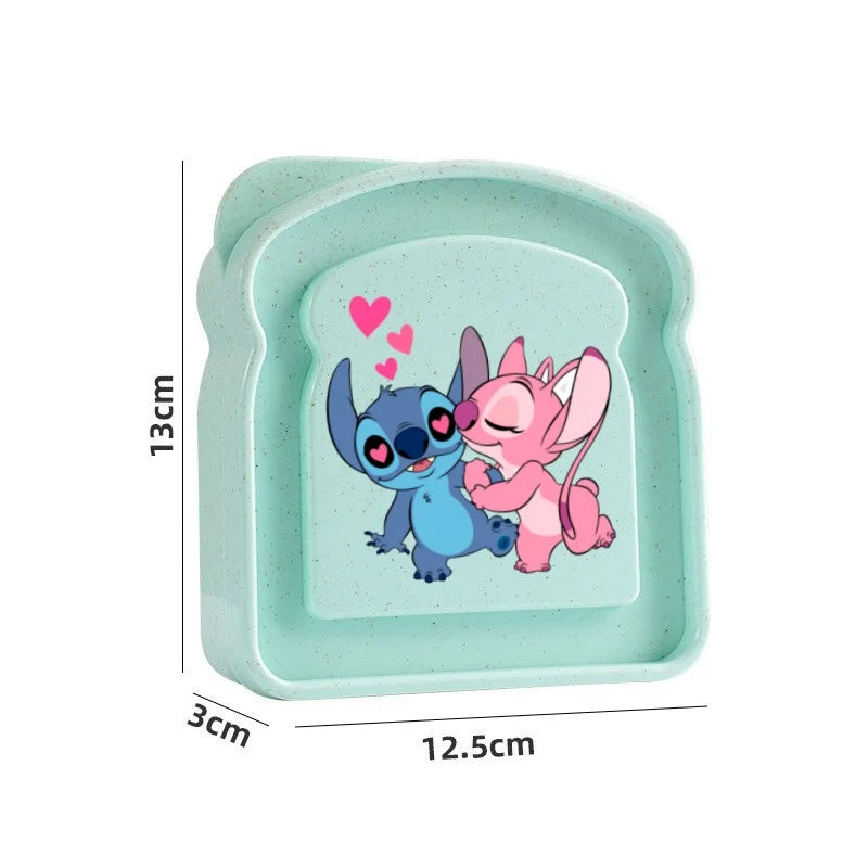 Stitch Sandwich Containers Lunch Box Toast Storage Box with Lid Portable Food Storage Case Reusable Microwave Lunch Case Gifts