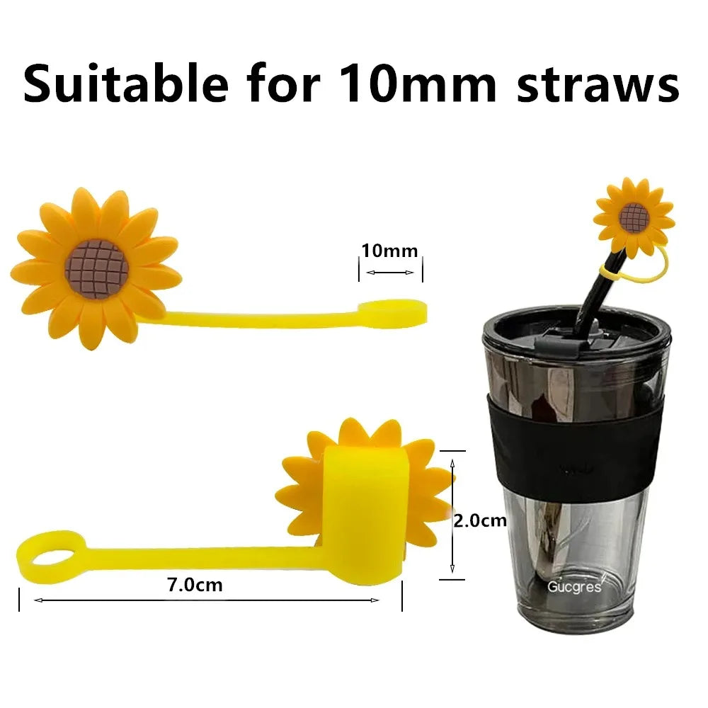 Hot Toys Stitch Straw Cover for Stanley Cup,Straw Topper Compatible with 30&40Oz Tumbler Handle,10mm/0.4in Silicone Straw Cover