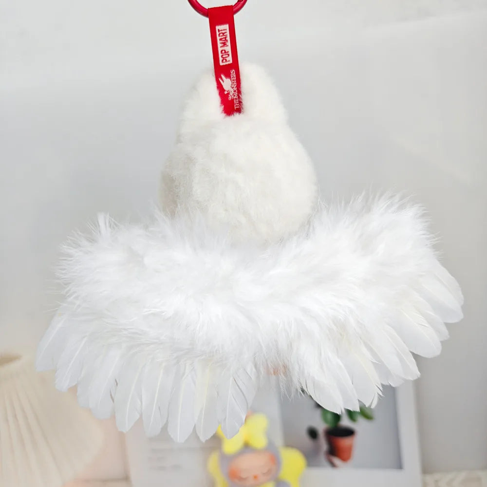 Doll Clothes Outfit Accessories for 15-17cm Labubu Black White Angel Feather Wings DIY Mini Dolls Clothing Girl Gift