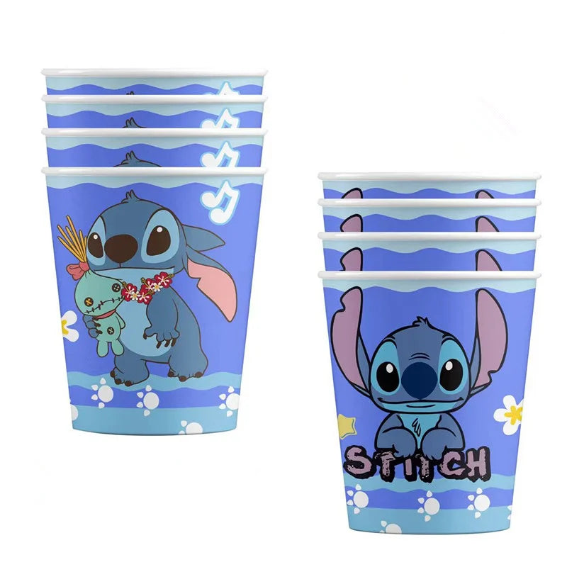 Lilo Stitch Party Supplies Paper Cup Plate Balloon Tablecloth Cake Toppers For Kid Boy Birthday Party Decoration Baby Shower