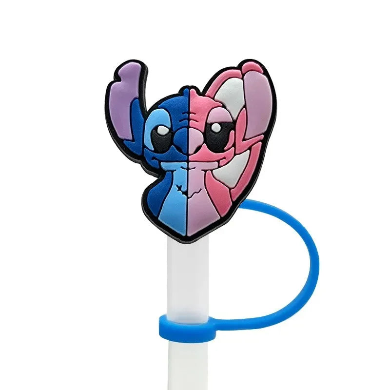 Hot Toys Stitch Straw Cover for Stanley Cup,Straw Topper Compatible with 30&40Oz Tumbler Handle,10mm/0.4in Silicone Straw Cover
